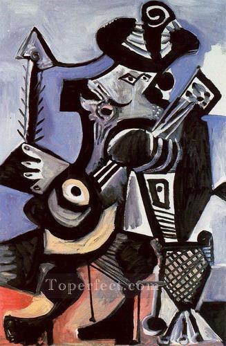 Musician Musketeer E the guitar 1972 cubism Pablo Picasso Oil Paintings